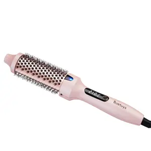 Buetuys 3-in-1 Curling Iron Volumizing Thermal Styler with LED Display , Universal Voltage，300℉-420℉ for Different Hair Types ，Universal Voltage 1.5"，straightener thermal brush，Volumizer & Straightener