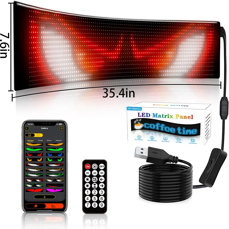 1pc 35.4''x7.6''-Flexible Rear windshield