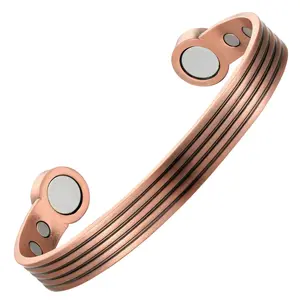Magnetic Copper Bracelet for Men & Women Adjustable Pure Copper Cuff Arthritis Joint Pain Relief Therapy Bracelet Unisex Minimalist Design