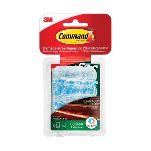 Command  1 lbs 12 Count Small Adhesive Serips Clip 1 in. Plastic