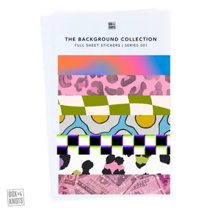 The Background Collection | Series 002 | Vibe Check | “Checkered + Moody” | Full Sheet Sticker Collage Adhesive | Scrapbooking and Journaling | Matte Decorative Junk Journaling Decor | Scrapbooking