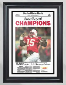 1995 Nebraska Cornhuskers NCAA College Football National Champions Poster No Frame Front Page Newspaper Print