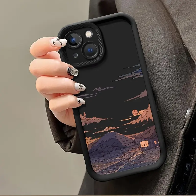 Mountain & Train Design Smartphone Case - Handheld Cellphone Protection for iPhone 17, E, Air, Pro, ProMax, 16, 15, 14 Plus, 13, 12 Mini, 11, X, XS, XR Devices, Casing