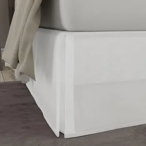 Home Classic Tailored, Microfiber, 14" Drop Length Bed Skirt Dust Ruffle, Twin XL, White TOH25014WHIT06
