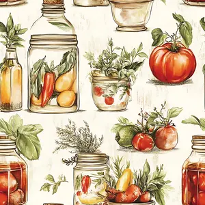 Vintage Kitchen Ingredients Pattern 2 Quilting Cotton Fabric