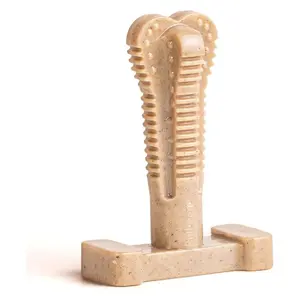 SuperBrush: Dog Teeth Cleaning Brushing Toothbrush Stick - Long Lasting Nylon Apple Cinnamon Chew Toy for Oral Care and Dental Health