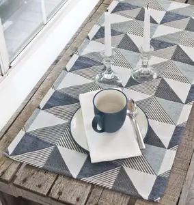 Linens Art And Things - Blue and Gray Chenille Runners (34,90")