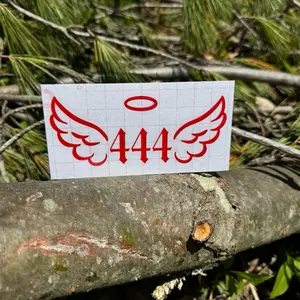 Angel Number 444 Protection Vinyl Decal, Bright Waterproof Durable, Automobile Decals, Car Decorative Bumper Option, Multiple Colors, Varying Sizes, for Cars, Laptops, Car Decorative Sticker