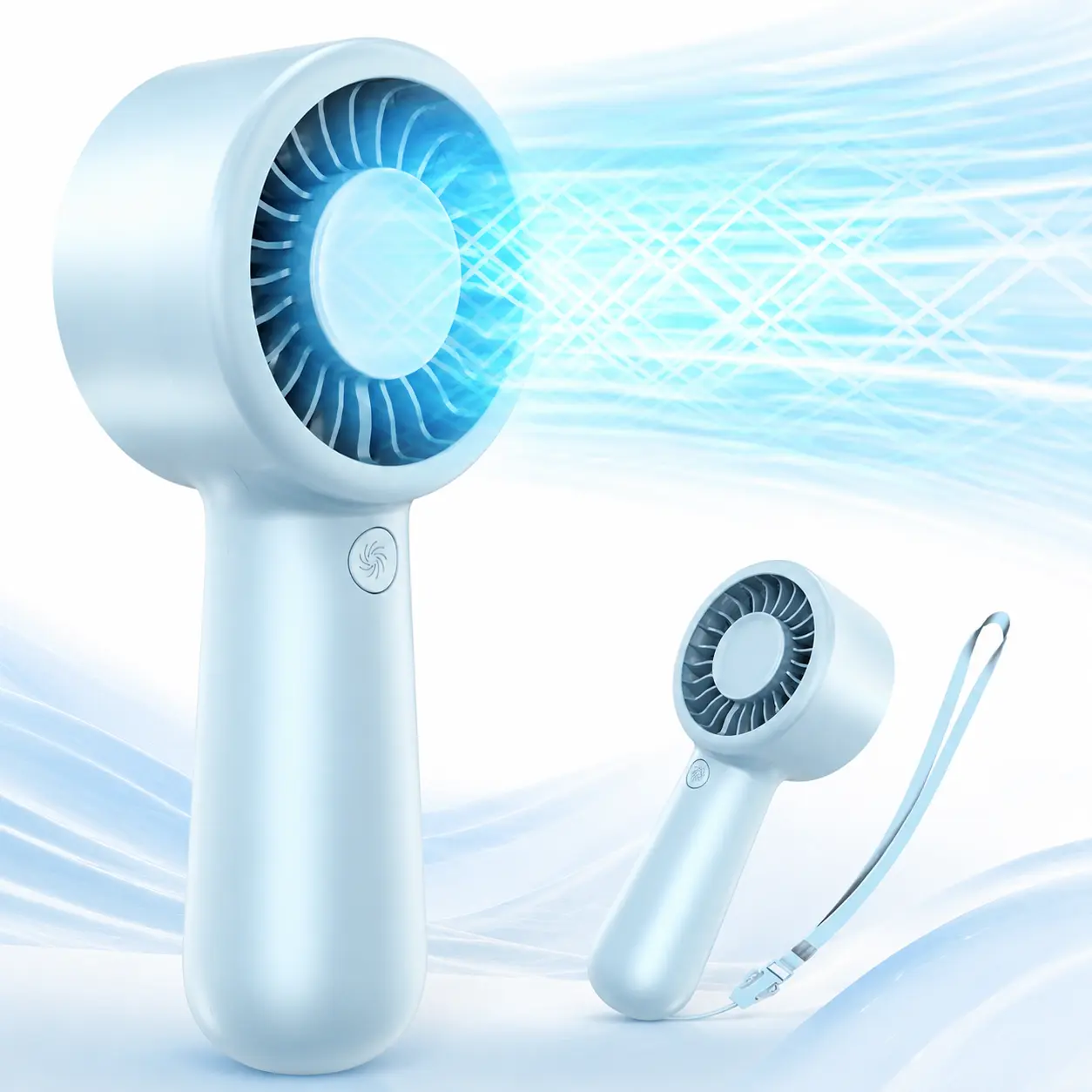 Mini Handheld Fan, Powerful Portable Cooling Fan with 5 Speeds, Turbo Strong Wind, USB-C Rechargeable Personal Fan, Lightweight Travel Fan for Summer, Office & Outdoor
