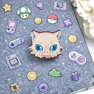 Anime Inosuke Demon Inspired MagSafe Phone Grip: Kawaii Otaku Slayer Magnetic Phone Holder, Otaku Gift Hashibira Fans, Phone Kindle Popgrip