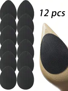 12 Pcs High Heels Non-Slip Pads Self Adhesive Rubber Sole Forefoot Rubber Pads Mute Shoe Inserts Footwear Insoles