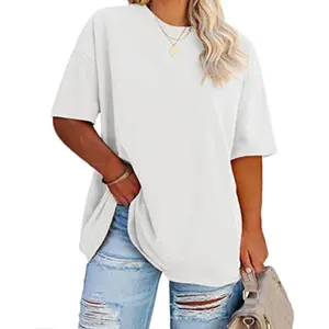 Women's Plus Size T Shirts Oversized Tees Summer Half Sleeve Crew Neck Tunic Tops