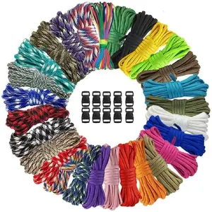 56 count 28 Color 10 Ft Paracord Cord 550 Bracelets Kit  Crafting Multifunction Ropes with Buckles for Lanyards   Rope DIY Manual Braiding Supplies