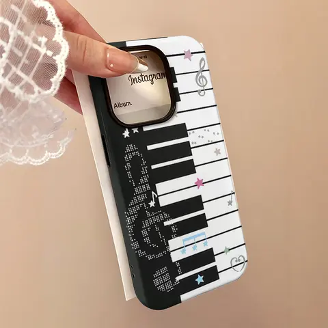 Musical Note Piano TPU Smartphone Casing - Customized, Shockproof, Anti-Drop, Glossy, Custom Fit TPU Cover for iPhone 16, 16 Pro Max, 15, 14, 13, 12, 11 - Ideal Cellphone Accessory Gift