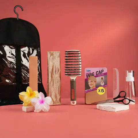 UP-GRAYYD' Lady Grayy Deluxe 10-Piece Wig Apprentice Accessory Set with Wig Bag (remake), Brush, Haircare