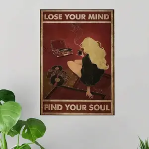 Cool Girl Frameless Poster, Wall Art Decor, Holiday Party Decoration, Canvas Print, Vintage Style, Living Room Bedroom Bathroom Home Decor, Vintage Letters Print