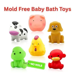 Mold Free Baby Bath Toys – No Hole Floating Water Toys for Toddlers Ages 6-12-18 Months, Bathtub & Pool Toys for Kids 1-3, BPA-Free Infant Gifts for Boys & Girls