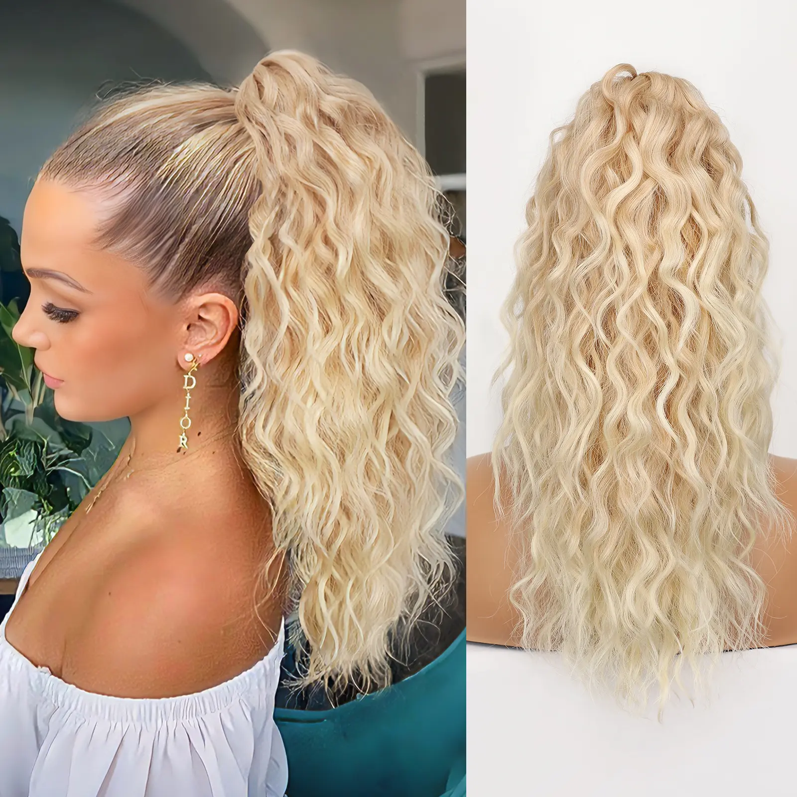 Ombre Light Blonde Claw clip Ponytails