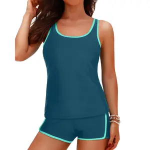 Tempt Me Women Two Piece Tankini Swimsuits - Swimsuits with Pockets Shorts Tummy Control Bathing Suit Athletic Swimwear
