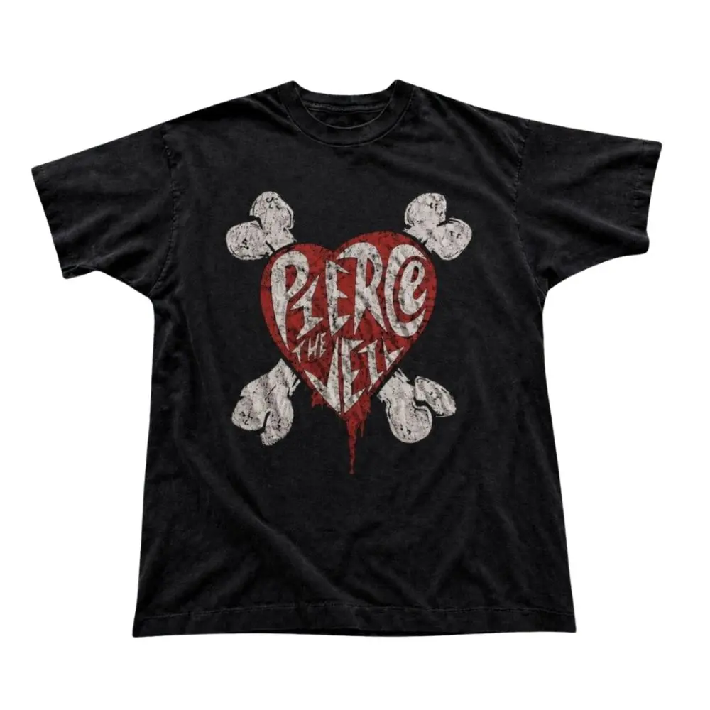 The Pierce The Veil Heart Graphic T-Shirt, Emo Band Inspired Tee, Vintage Pop Punk Shirt, Unisex Cotton Top, Trending Shirt