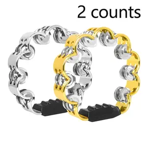 Double Row Tambourine, 2 Counts/set Handheld Tambourine, Musical Instrument for Concert & Mallet Percussion, Music Accessories for Home & School