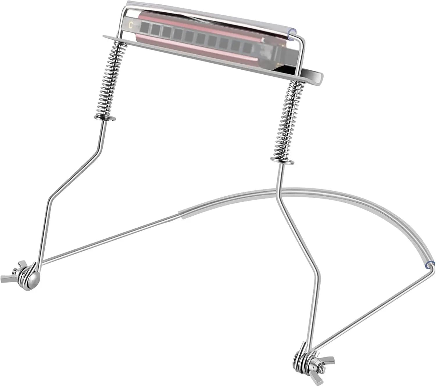 Harmonica Holder,10 Hole Professional Harmonica Holder ,Anti-Scratch Adjustable Harmonica  Brace,Hands-Free During the Performance