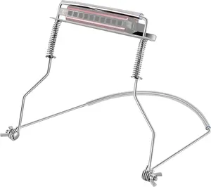 Harmonica Holder,10 Hole Professional Harmonica Holder ,Anti-Scratch Adjustable Harmonica  Brace,Hands-Free During the Performance