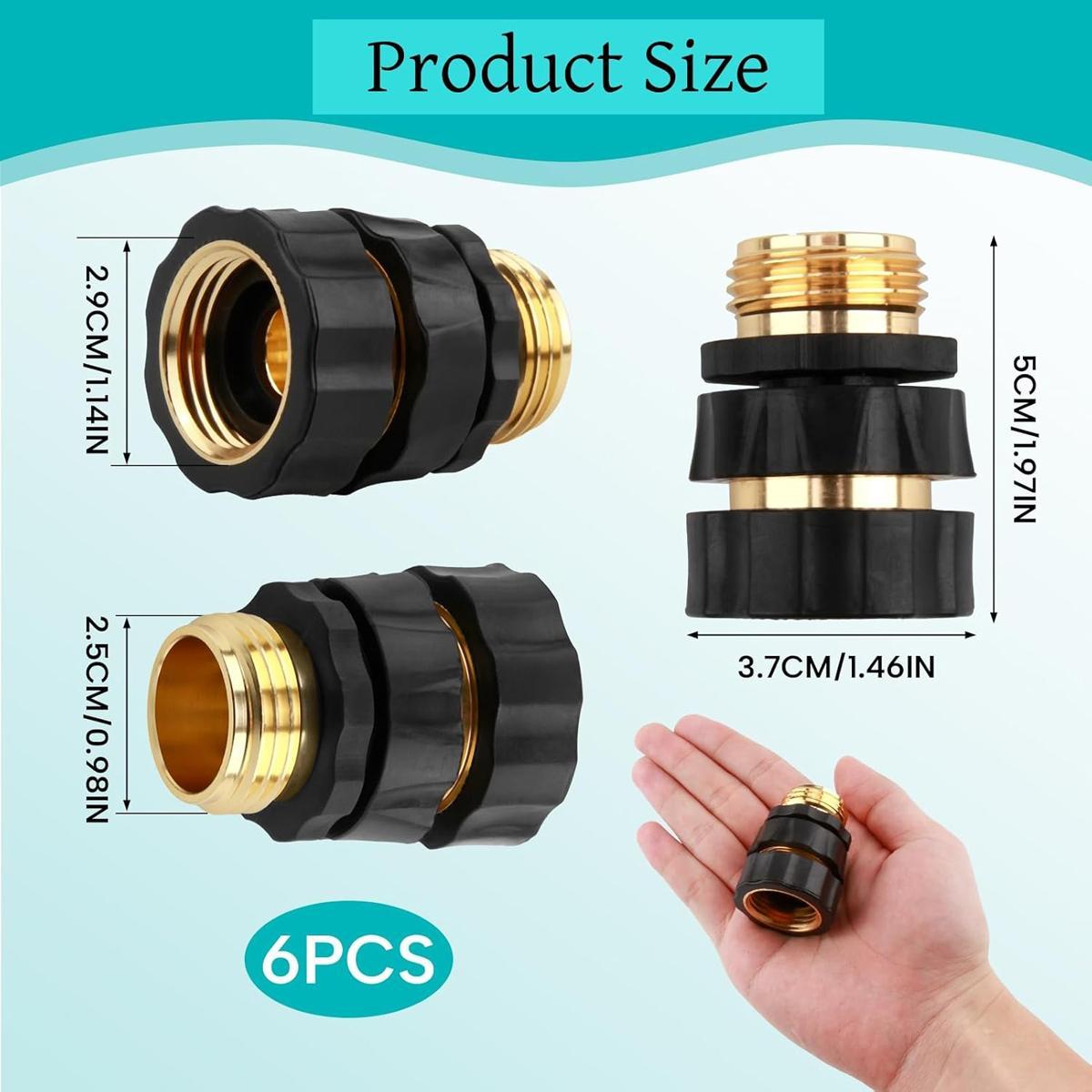Garden Hose Quick Connector,Male and Female Garden Hose Fitting Quick Connector Rubber Washers Leak Proof Durable Aluminum 6 Set Quick Connect Hose Fittings for Garden Hose Quick Connector with Gasket,3/4 Inch Attachment Quick#MothersDayGift #GiftsForHer