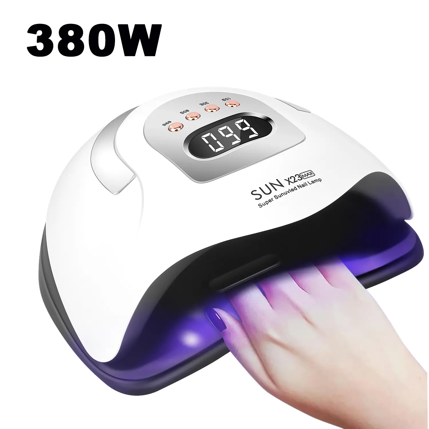 380W UV LED Nail Lamp, Nail Dryer for Gel Polish with 81Pcs Lamp Beads and Automatic Sensor/4 Timer Setting Professional Nail Art Tools