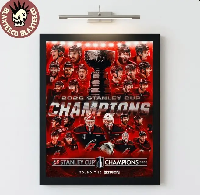 Celebrate Carolina Hurricanes 2026 NHL Stanley Cup Champions Sound The Siren Poster