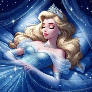 5D DIY Full Drill Round Diamond Painting - Diamond Art Painting Kit Crown, Princess, Starlight Mosaic, Canvas - Diy Kits, DIY Home Decor, Wall Decoration, Suitable for Halloween and Christmas, Birthday and Anniversary Gifts