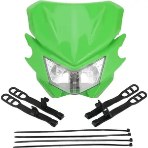 Motorcycle Dirt Bike Universal Headlights Fairing Light Headlamp for KX125 KX250 KXF250 KXF450 KLX200 KLX250 KLX450 Green