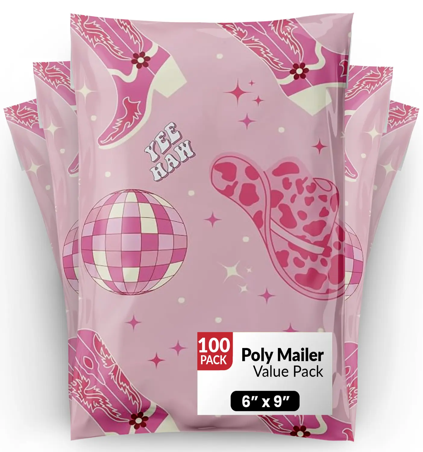 Disco Cowgirl Poly Mailers 6x9 - Pack of 100