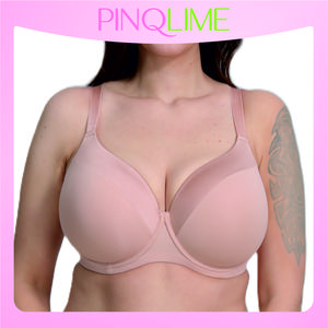 PINQLIME Luna Premium Minimizer Underwire Memory Foam Soft Support Every Day Bra for Women - Full Coverage Soft Microfiber, Comfortable Band, Wide Shoulder Straps, T-Shirt Bra, Minimalist, Plus Size 38DDD, Ideal for Valentine's Day, Easter