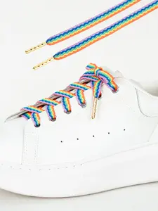 Pair Pack Metal Head 3D Blue Rainbow Style Shoelaces, Casual Daily Use Shoe Laces, Fashionable and Durable Boot Straps