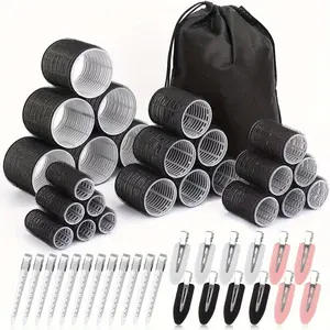 49-Piece Hair Styling Set with 24 Curlers, 4 Sizes, 24 Clips, Storage Bag, No Damage, Perfect for Various Styles, Curling Hair Rollers