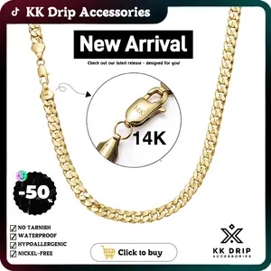 high quality chain KK Drip Accessories 6mm Stainless Steel Cuban Chain Necklace Vintage Style Anti-Rust Waterproof Sweatproof Durable Unisex Jewelry for Men and Women Perfect Christmas Gift 20 & 24 Inches everyday jewelry gift