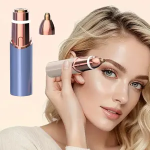 2-In-1 Facial & Eyebrow Trimmer, USB Rechargeable Hair Removal Device & Brow Razor, Pain-Free Face Lip Body Shaver, Eyebrow Shaper