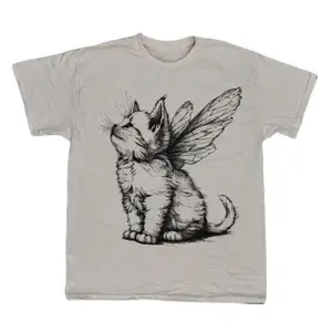 Retro Angel Kitten Vintage Shirt, Cute Kitten With Wing Vintage T-shirt, Vintage 90s Shirt, Distressed Shirt, Cute Women Gift, Cat Lovers