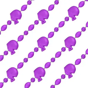 212 MAIN Helmet-Shape Non-Metallic Plastic Bead Necklaces, 32 in, Purple Football Party Supplies, Blinkee NMFHBN12-PR, Pack of 12