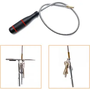 Pack Of 4 Pickup Tool Set - Extendable Magnetic Pickup Tool with Flexible Gripper - Retractable Telescopic Magnetic Pickup Tool - Elastic Extra Long Bendable Curve Gripper with 4 Claws