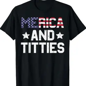 100% Cotton Of July Merica And Funny Patriotic Adult Humor Women Men T-Shirt Graphic tee