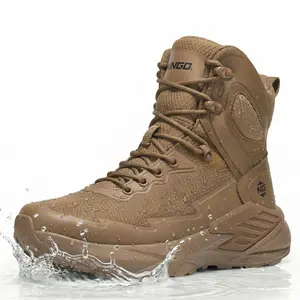 NINGO Men's Military Tactical Waterproof Boots Lightweight Breathable Work Combat Shoes for All Day Comfort Non Slip Hiking for Motorcycle Army Jungle Outdoor Sport