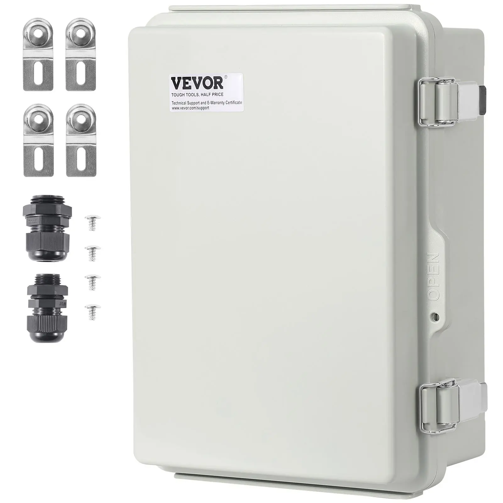 【summerfinds】VEVOR Outdoor Electrical Junction Box, Father's Day Gift, 11.81x7.87x7.08 in Hard Plastic (ABS) Enclosure, Stainless Steel Latch, IP67 Dustproof Waterproof, Detachable Mounting Plate for Outdoor Home Improvement Projects