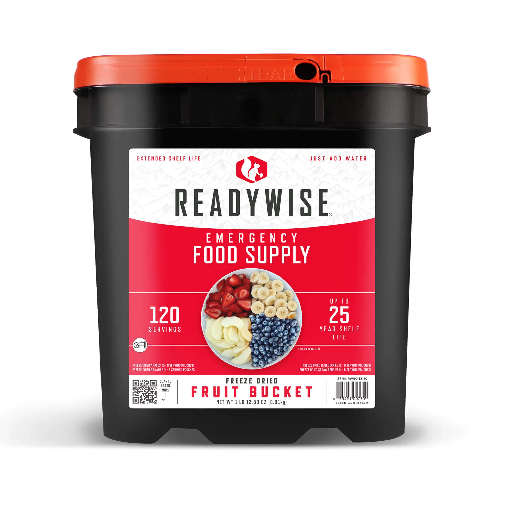 120 Serving Freeze-Dried Fruit Bucket 120 Serving Freeze-Dried Fruit Bucket