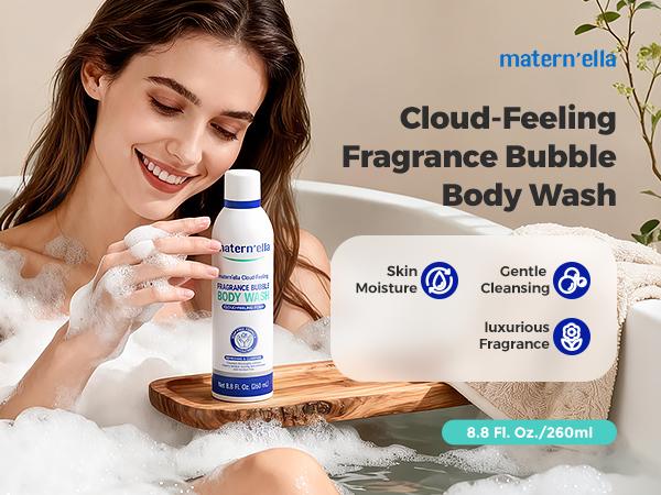 Matern'ella 2-Piece Bath Set | Ceramide Lotion (Ceramide/Squalane/Niacinamide) + Amino Acid Body Wash | Hydrating + Barrier Repair for Sensitive Skin