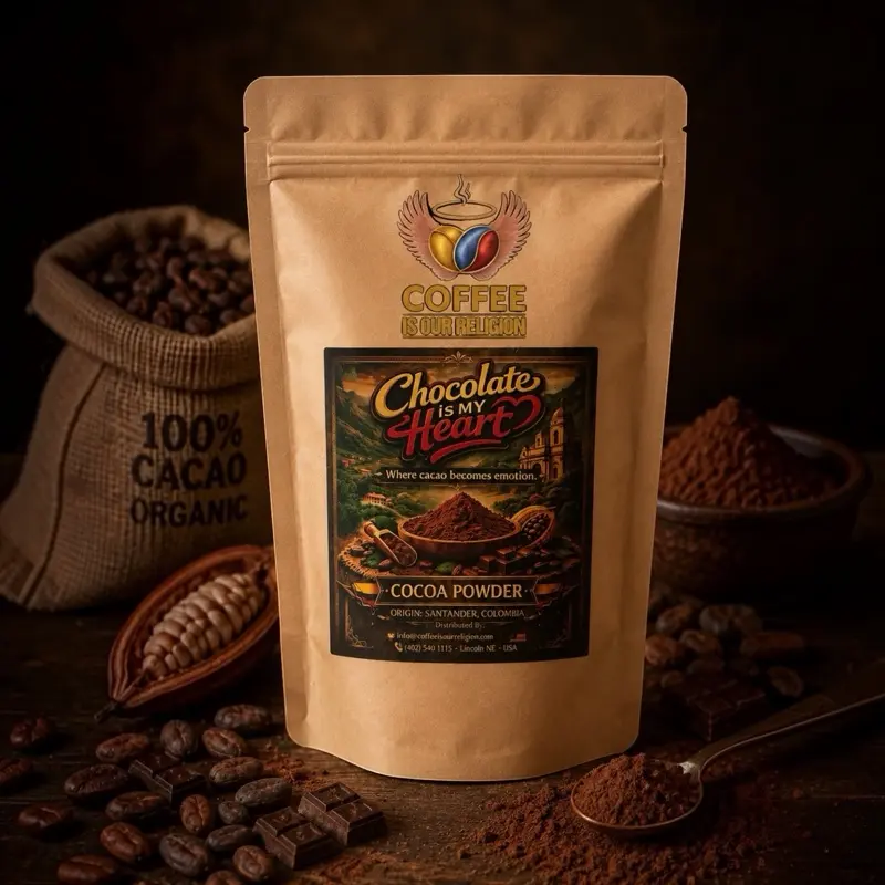 Organic Colombia Cocoa Powder 226 gr 8 oz Premium Cacao Beverage Ingredient.