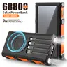 Multifunctional Solar Power Bank - 15W Wireless Charging, Built-in Wall Charger, 4 Built-in Cables, Flashlight, Multiple Capacity and Panel Options, Portable Charger for Smartphones and Outdoor Use