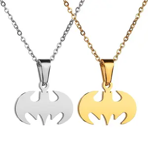 Bat Necklace for Men Women Stainless Steel Gold Silver Lightweight Trendy Cool Men's Bat Pendant Necklace Non Tarnish Waterproof Non Tarnish Jewelry Stylish Y2k Emo  Accessories Christams Birthday Gift for Woman Man Him Her GF BF