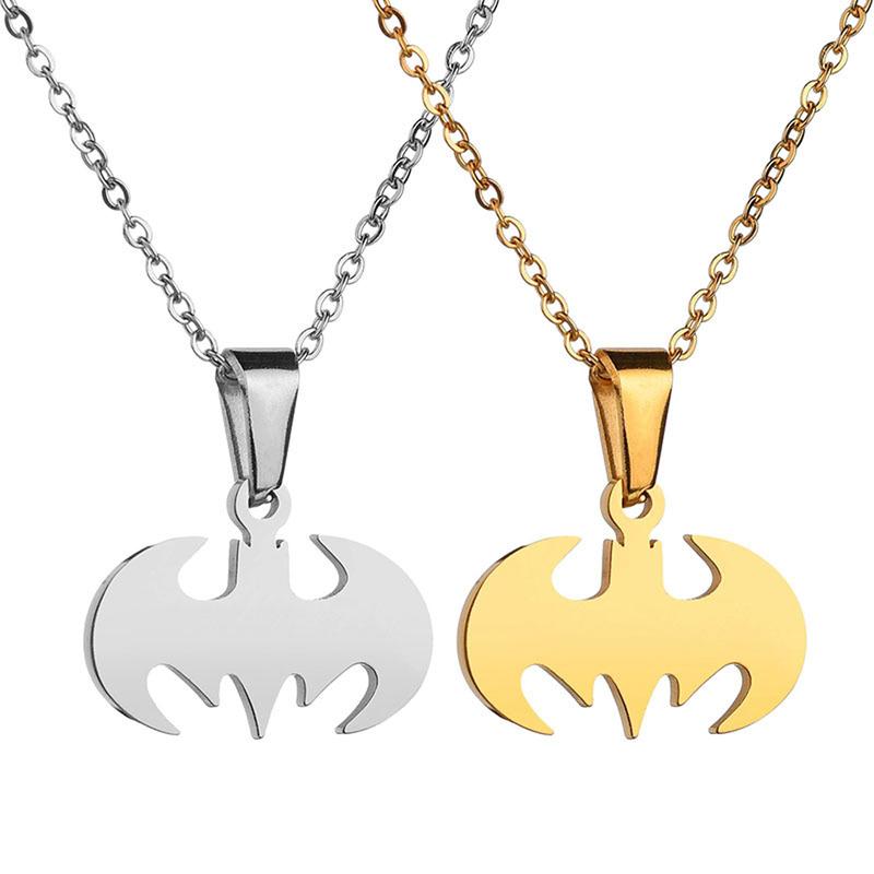 Bat Necklace for Men Women Stainless Steel Gold Silver Lightweight Trendy Cool Men's Bat Pendant Necklace Non Tarnish Waterproof Non Tarnish Jewelry Stylish Y2k Emo Accessories Christams Birthday Gift for Woman Man Him Her GF BF